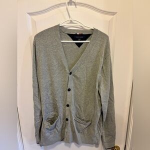 Tommy Hilfiger light grey cardigan size XL